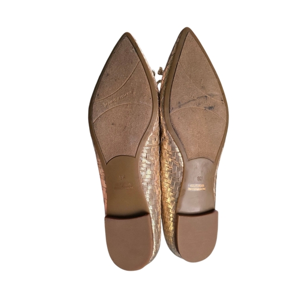 Marc Fisher Apala Woven Flats, Gold Size 9M - Picture 7 of 9